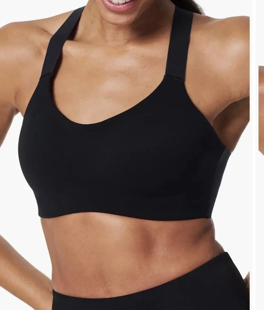 New Women's SPANX 50474r Black Low Impact Sports Bra Size Small (I18)
